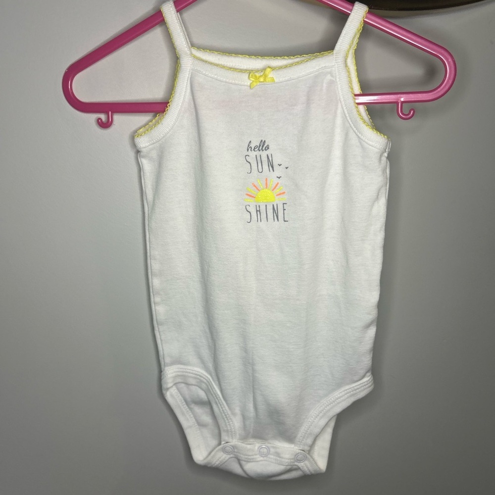 6 For $10 Carter's White and Yellow Sunshine Bodysuit